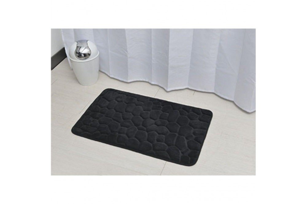 Tapis mémoire de forme galet 50 x 80 cm noir - TENDANCE