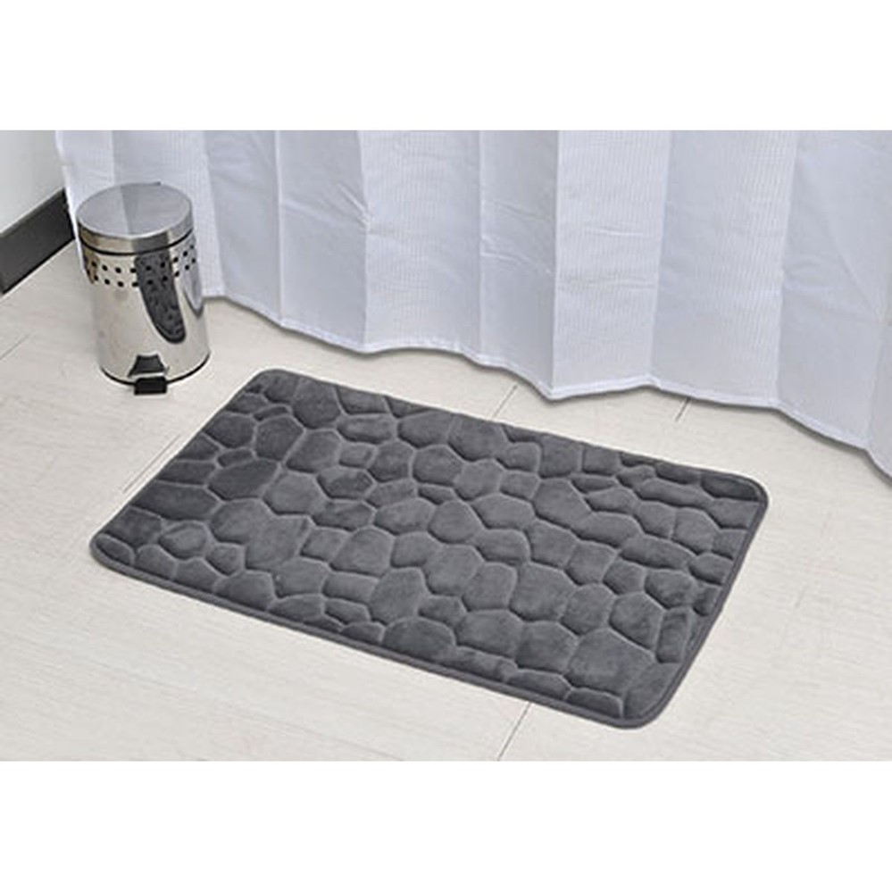 Tapis mémoire de forme galet 50 x 80 cm gris foncé