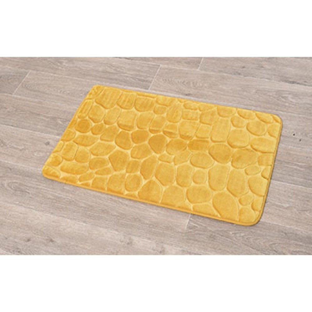 Tapis mémoire de forme galet 50 x 80 cm moutarde - TENDANCE