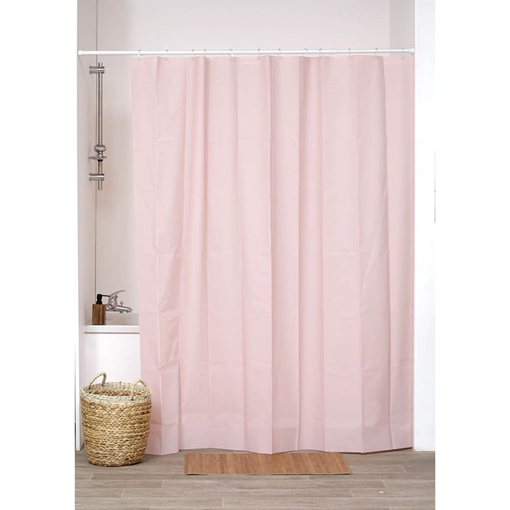 Rideau de douche Peva rose 180 x 200 cm