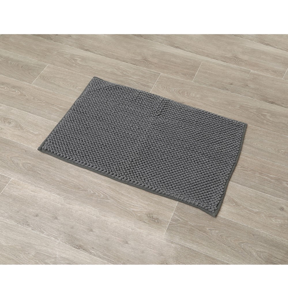 Tapis microfibre boules 50 x 80 cm gris - TENDANCE