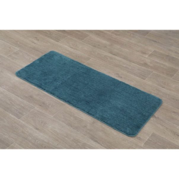 Tapis microfibre double vasque 50 x 120 cm bleu canard - TENDANCE