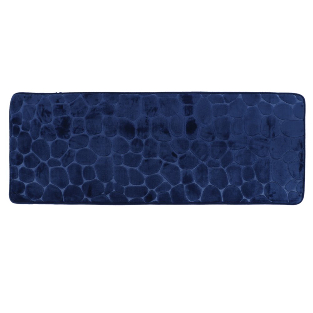 Tapis mémoire de forme galet 45 x 120 cm bleu marine - TENDANCE