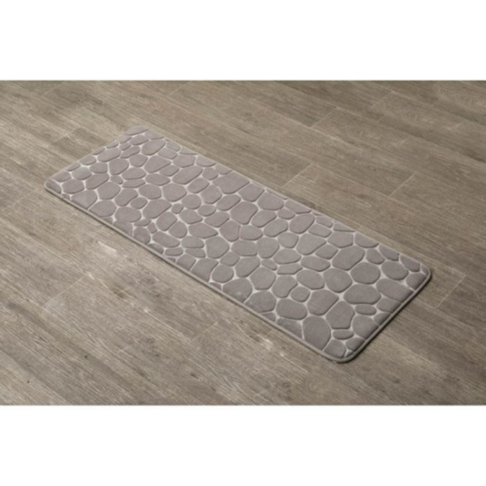 Tapis mémoire de forme galet 45 x 120 cm taupe - TENDANCE