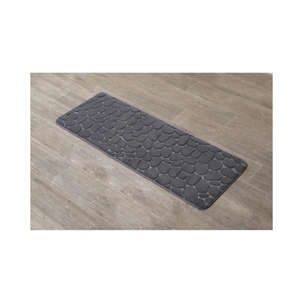 Tapis mémoire de forme galet 45 x 120 cm gris foncé - TENDANCE