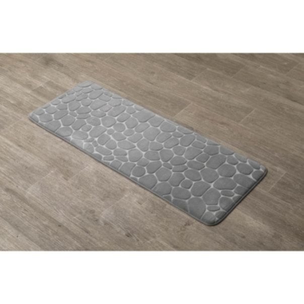 Tapis mémoire de forme galet 45 x 120 cm gris clair - TENDANCE