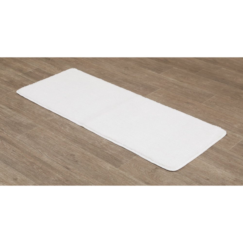 Tapis microfibre double vasque 50 x 120 cm blanc - TENDANCE