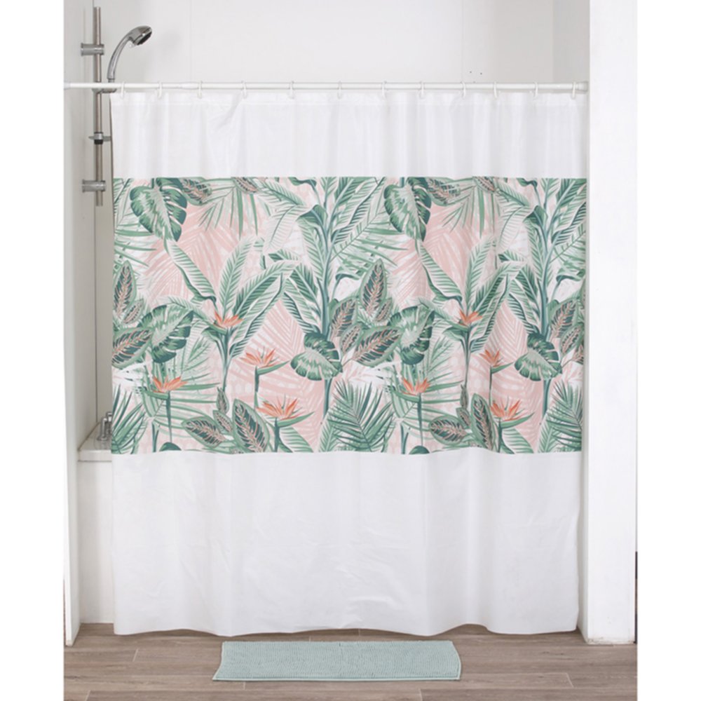 Rideau de douche peva 180 x 180 cm imprimé Oiseaux de paradis - TENDANCE