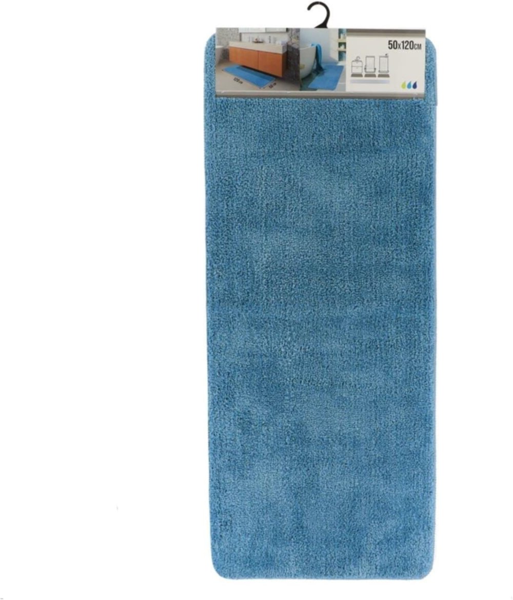 Tapis microfibre double vasque 50 x 120 cm bleu turquoise - TENDANCE