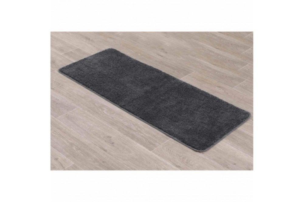 Tapis microfibre double vasque 50 x 120 cm gris foncé - TENDANCE