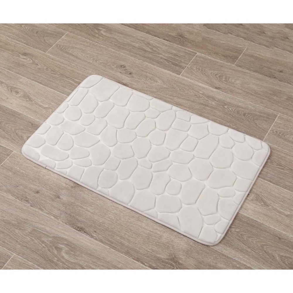 Tapis mémoire de forme galet 50 x 80 cm naturel - TENDANCE