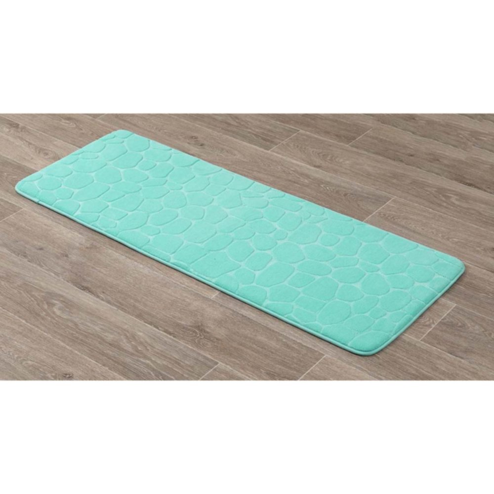 Tapis mémoire de forme galet 45 x 120 cm vert d'eau - TENDANCE