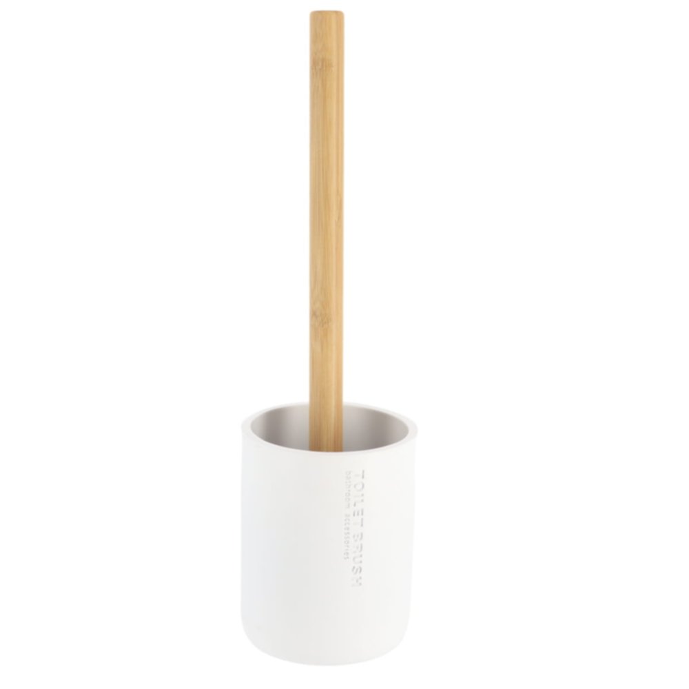 Brosse WC polyrésine bambou/blanc - TENDANCE