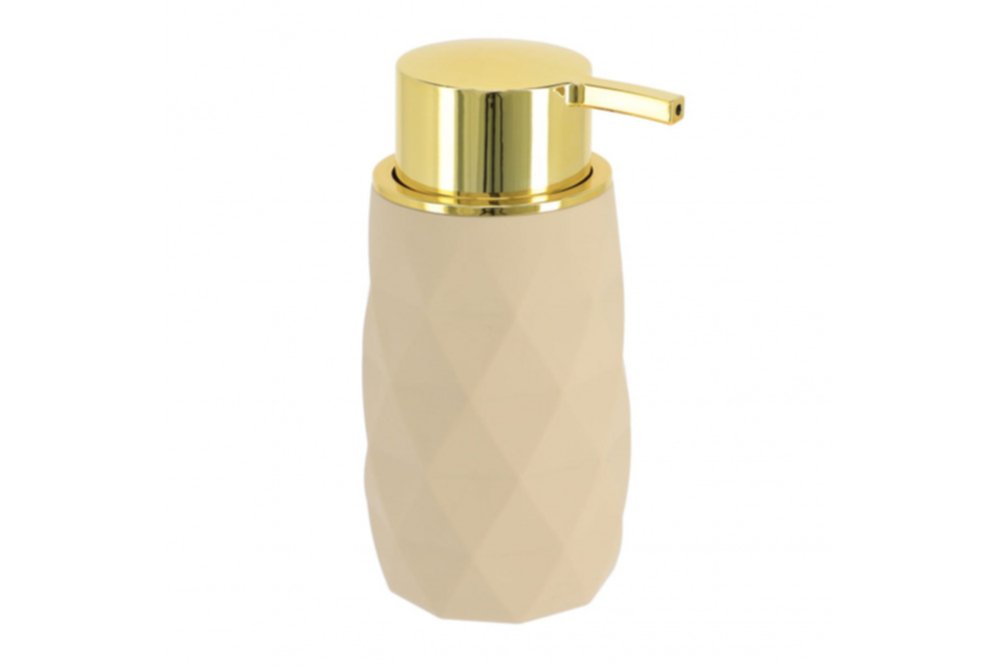 Distributeur à savon ABS/caoutchou 210 mL beige - TENDANCE