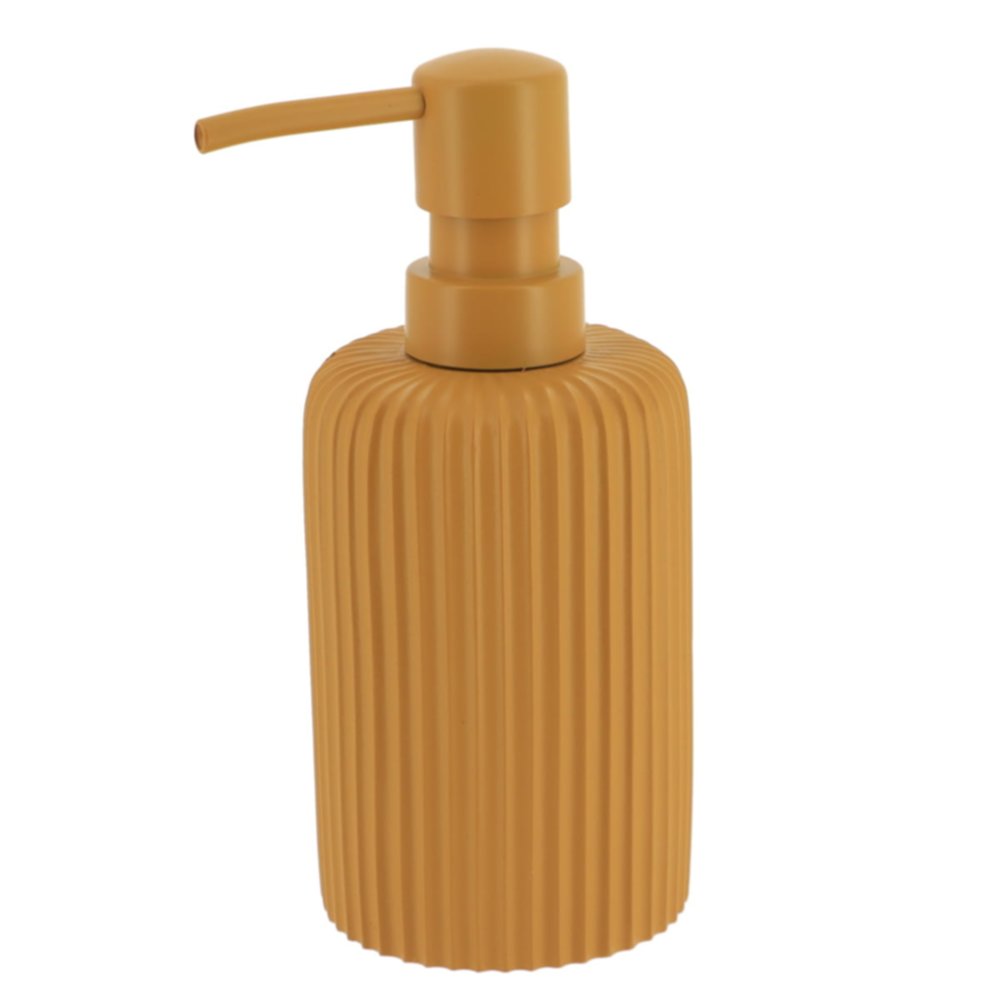 Distributeur savon strié polyrésine moutarde 230 mL - TENDANCE