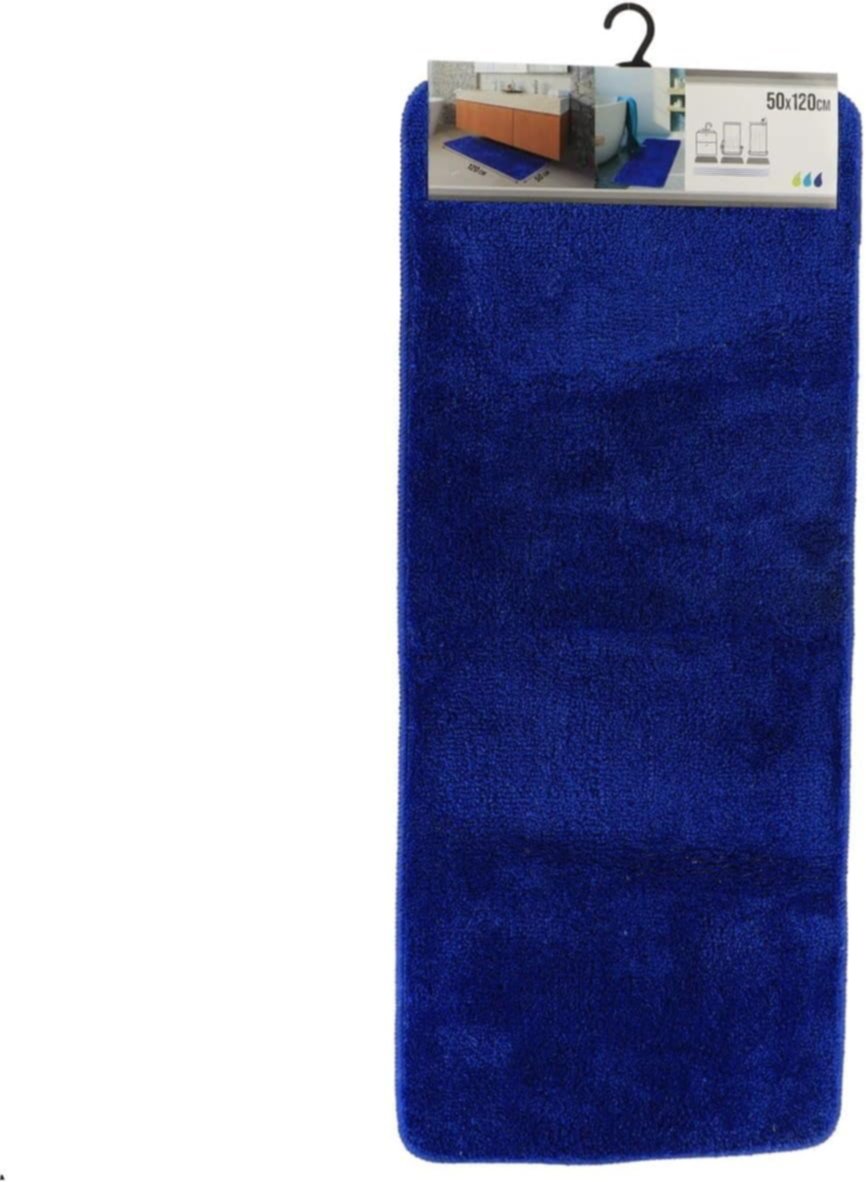 Tapis microfibre double vasque 50 x 120 cm bleu marine - TENDANCE