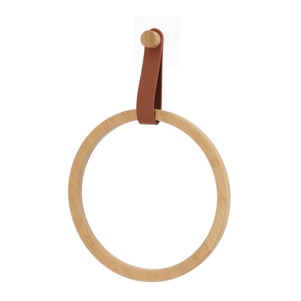 Porte-serviettes sticker bambou/cuir caramel