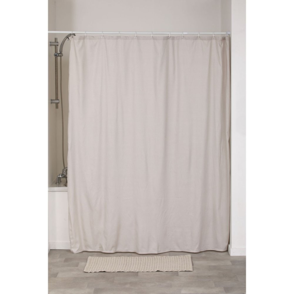 Rideau de douche polyester 180 x 220 cm beige - TENDANCE