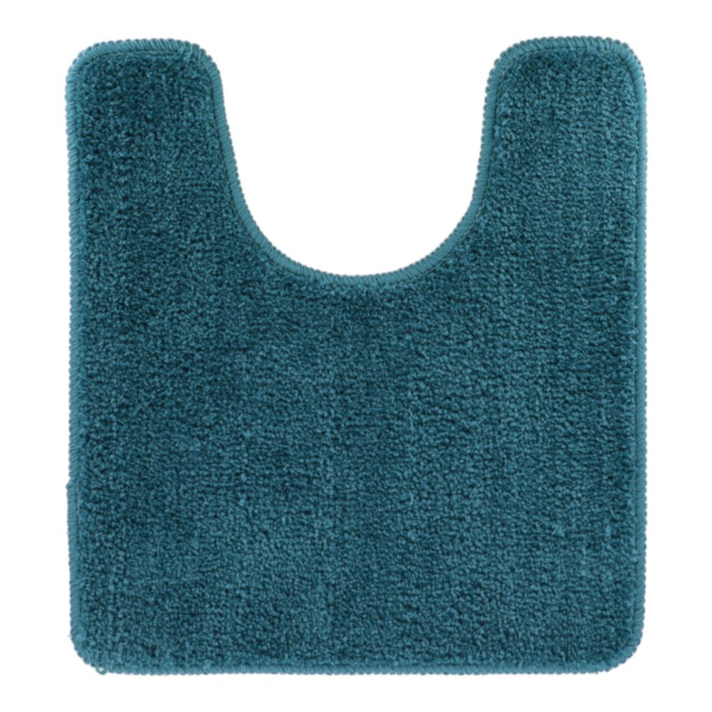 Tapis contour WC microfibre 45 x 50 cm bleu canard - TENDANCE