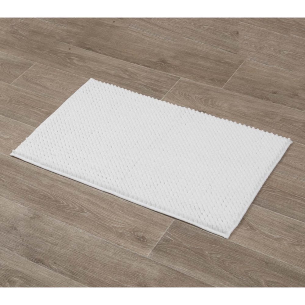 Tapis microfibre boules 50 x 80 cm blanc - TENDANCE