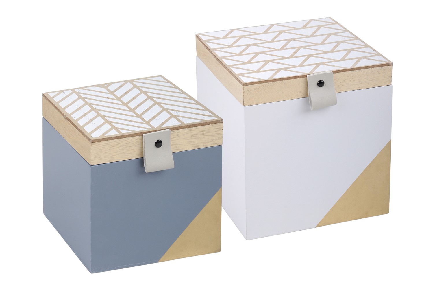 Set 2 boîtes carrées Izumi 17 et 14 cm cm grises
