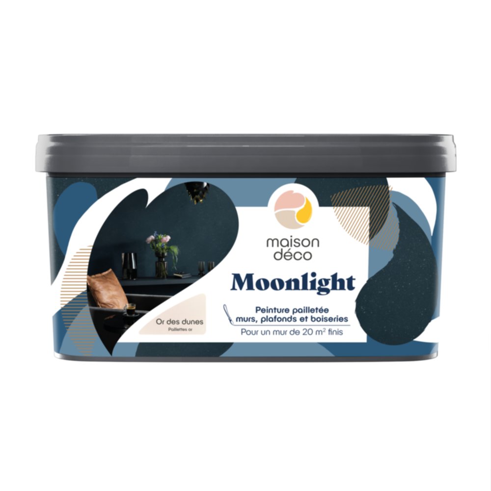 Enduit lisse métallisé Moonlight Or des dunes 2 L - MAISON DECO