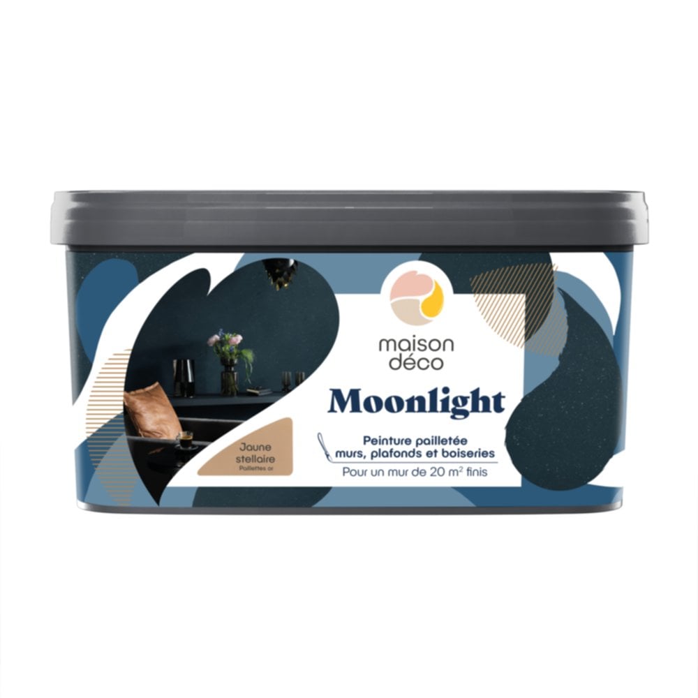 Enduit lisse métallisé Moonlight Jaune stellaire 2 L - MAISON DECO