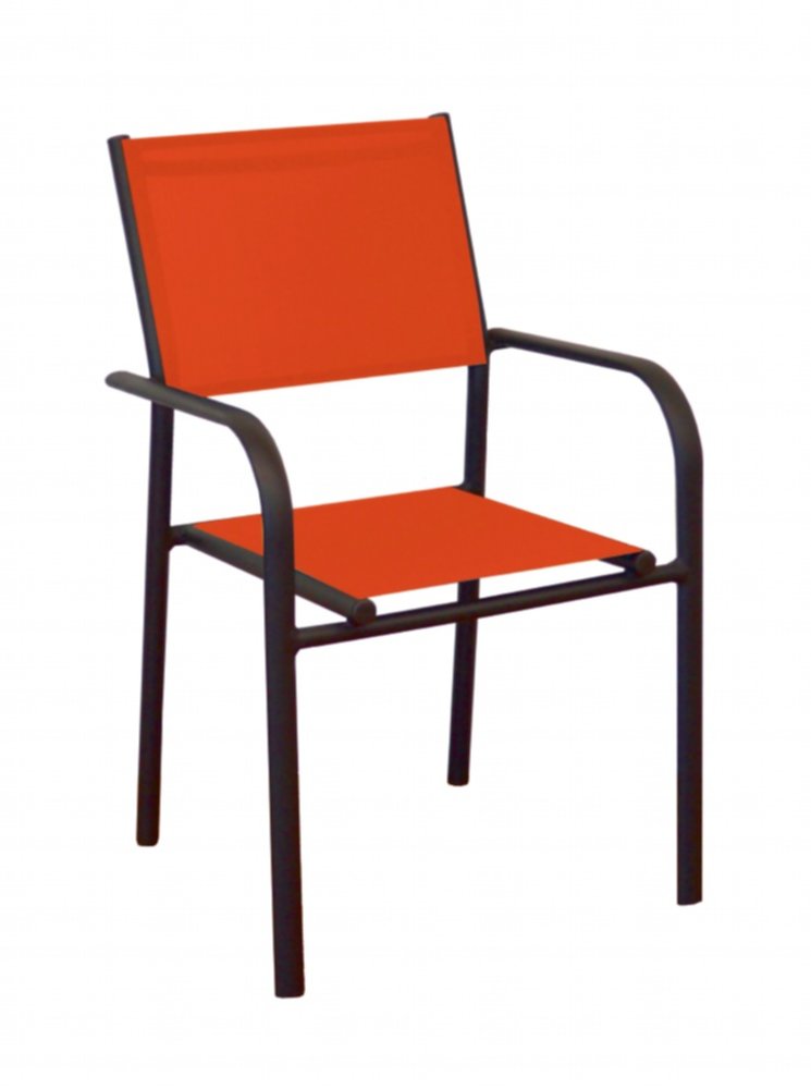 Fauteuil empilable Duca graphite/paprika