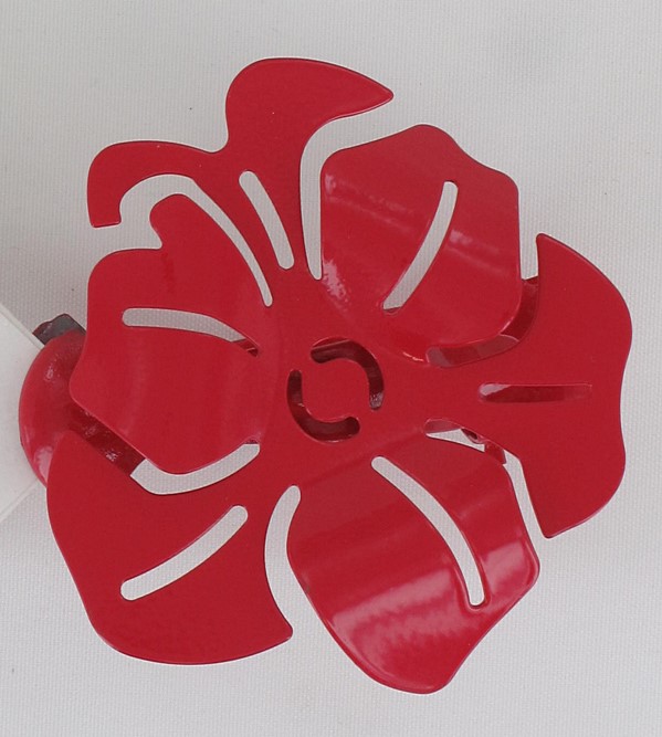 Lot de 2 pincess en métal Coquelicot  - rouge