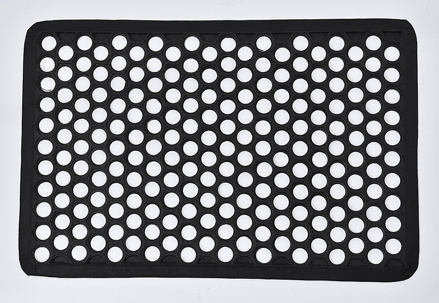 Tapis Harold grille caoutchouc noir - 60 x 40 