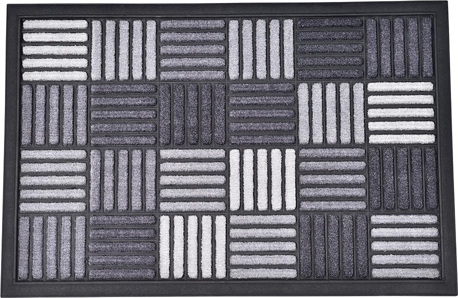 Tapis Caroll nylon/caoutchouc gris - 60 x 40 