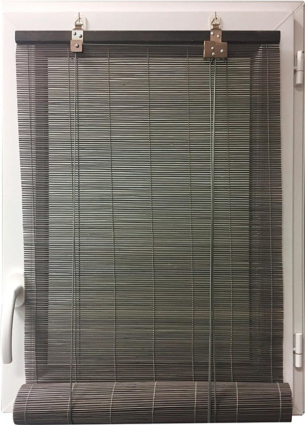 Store enrouleur en bambou 200x200cm gris