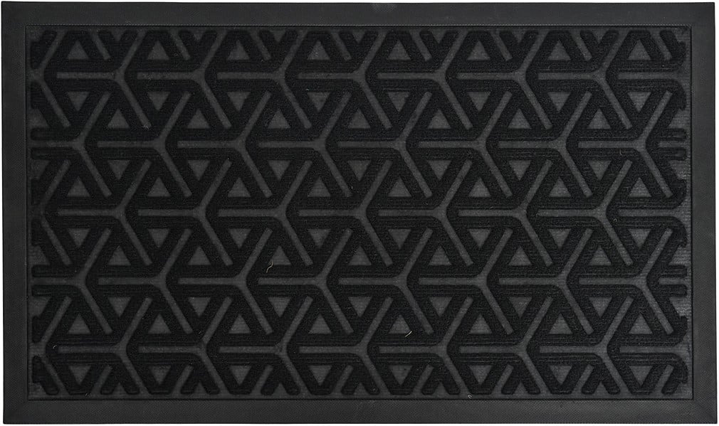 Tapis geo 45 x 75 cm cm polyester/caoutchouc - noir