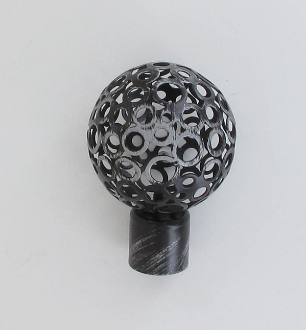 Lot de 2 embouts boule perforee ⌀ 20 - noir/argent