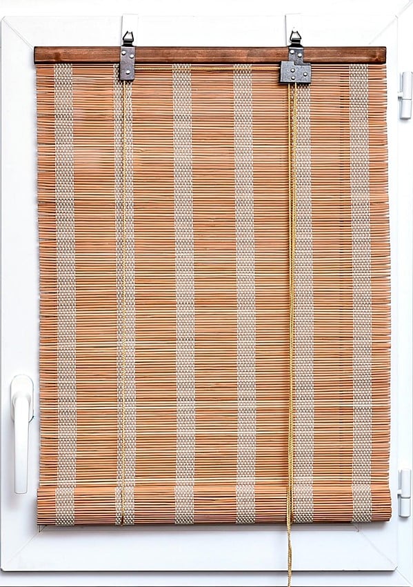 Store enrouleur en bambou 90x180cm naturel/blanc