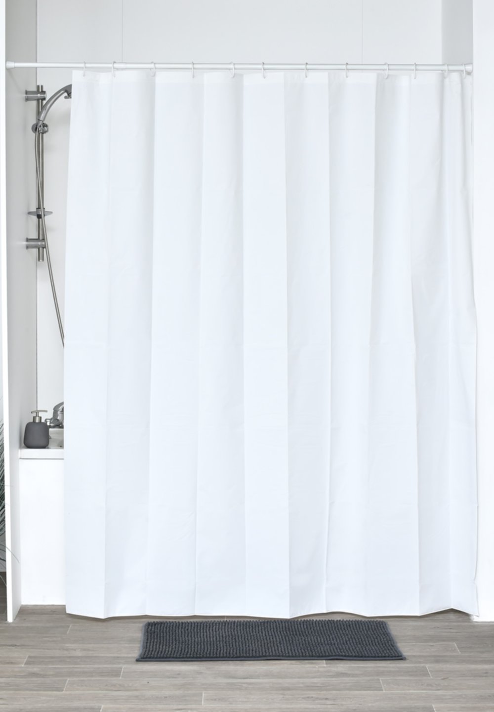 Rideau de douche Peva 180 x 200 cm blanc - TENDANCE