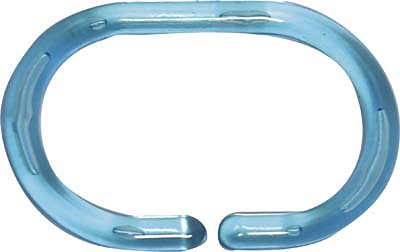 Set de 12 anneaux de douche  turquoise translucide