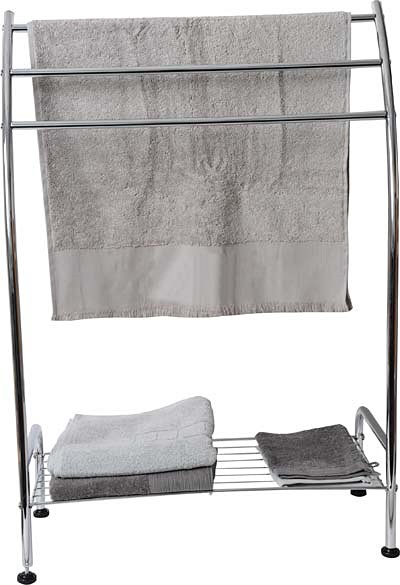 Porte serviettes 1 étagère 3 barres - chrome