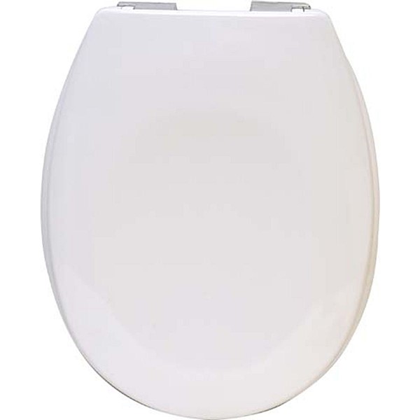 Abattant WC thermodur 18 pouces/frein de chute attaches plastiques - blanc
