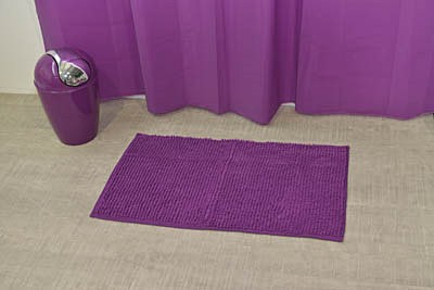 Tapis microfibre boules 45 x 75 cm aubergine