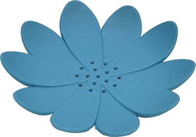 Porte savon tpr forme nenuphar - bleu turquoise