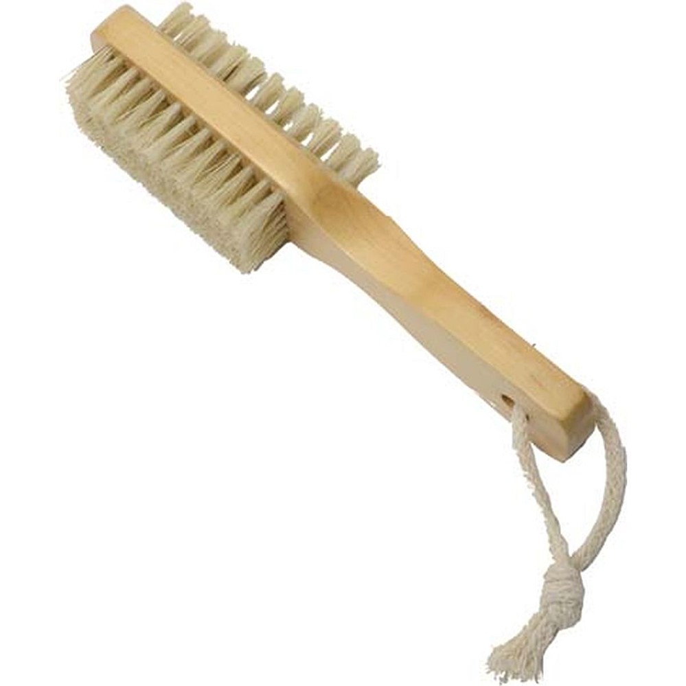 Brosse à ongles double face avec manche bois - TENDANCE