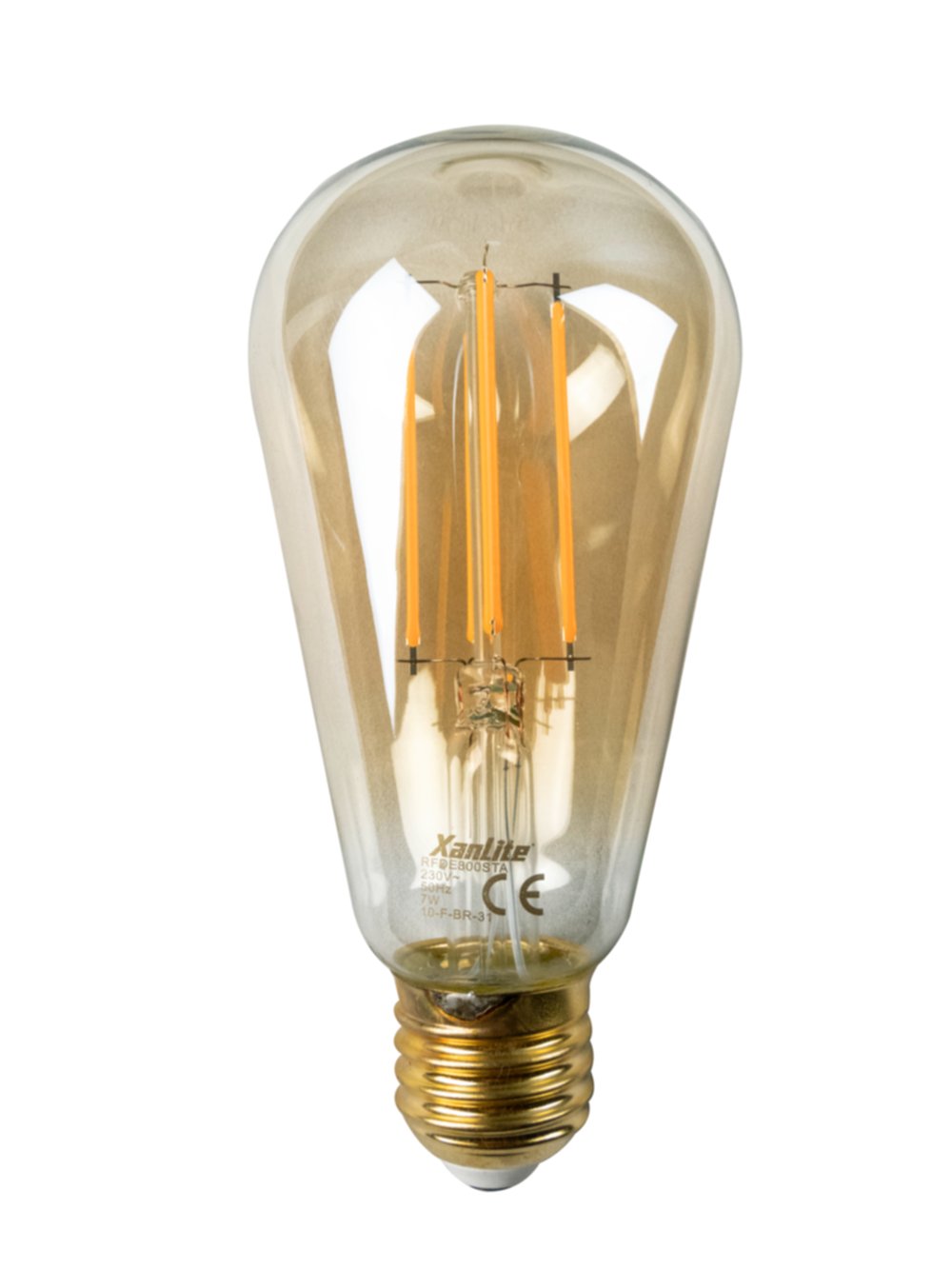 Ampoule led déco filament ambrée E27 806lm 8W blanc chaud - XANLITE
