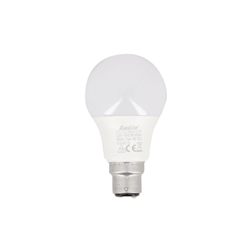 2 ampoules SMD led A60 opaque B22 806lm 60W 4000K blanc neutre