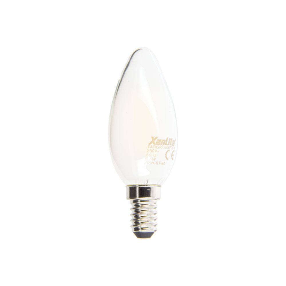 2 ampoules filament led opaque E14 806lm 60W blanc chaud - XANLITE