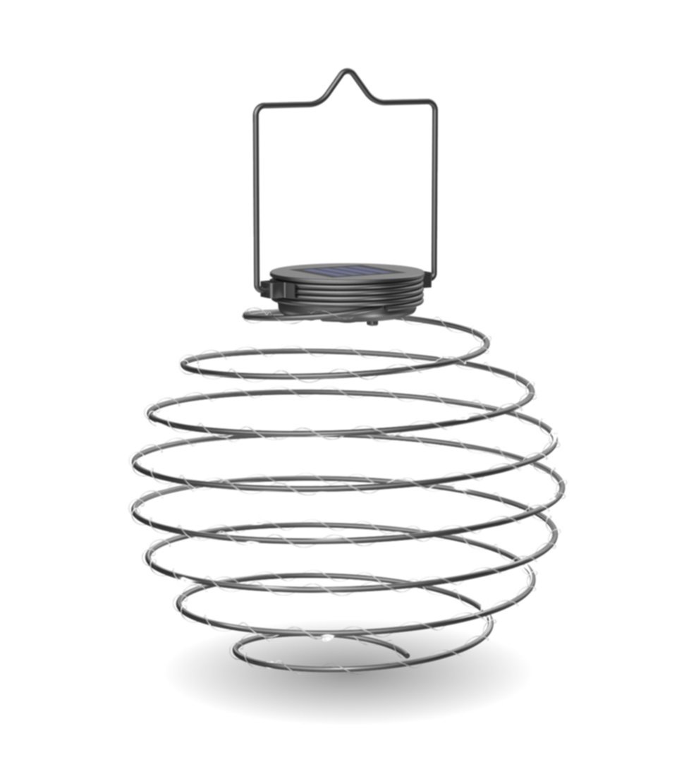 Lanterne solaire spirale led IP44 métal noir 22cm - XANLITE