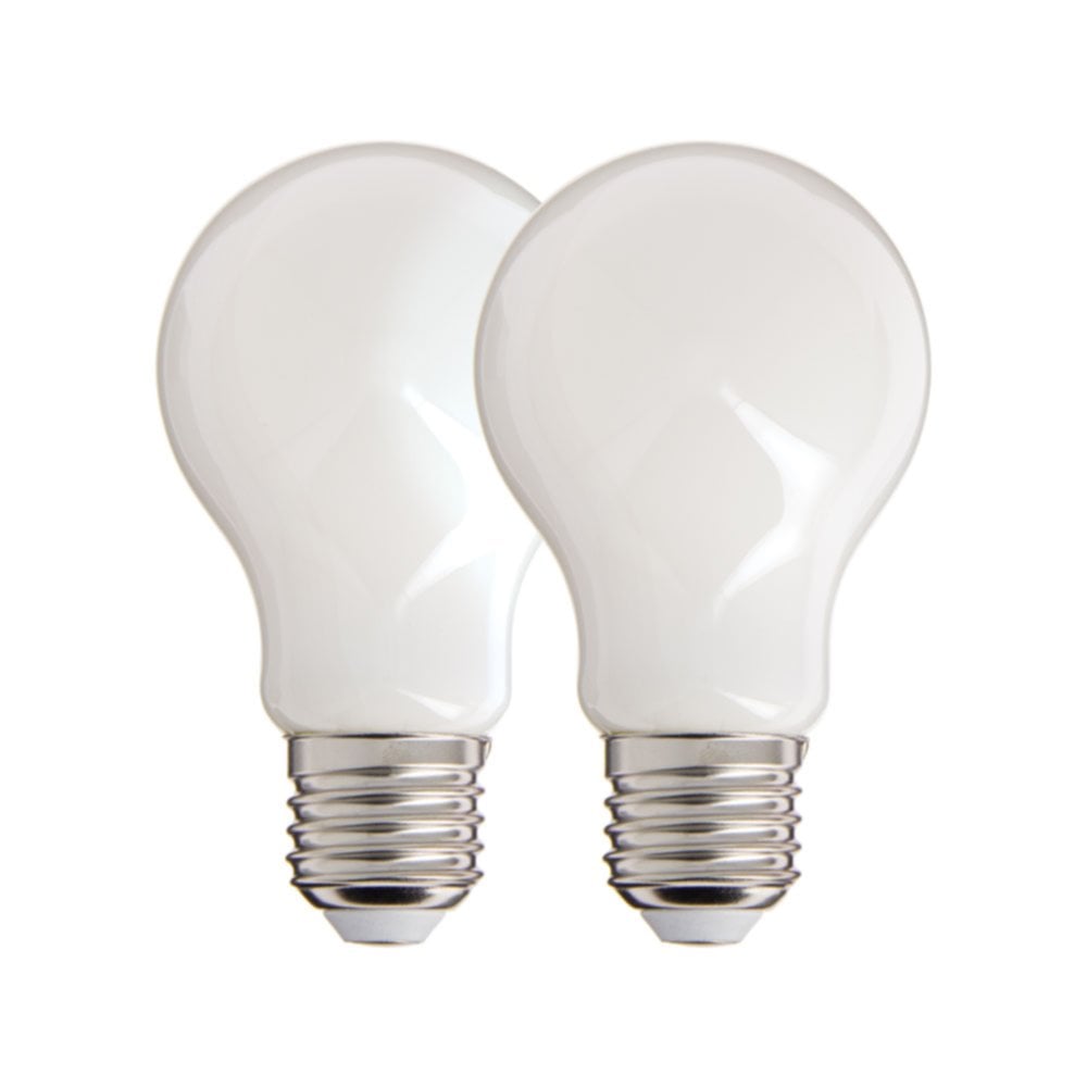 2 ampoules Filament LED A60 Opaque E27 806Lm 60W 2700K Blanc chaud