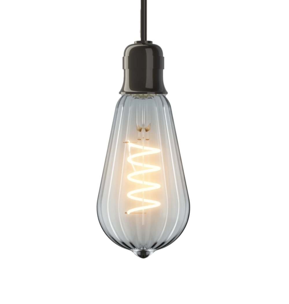 Ampoule Filament LED déco verre ciselé ST64, culot E27, 240 Lumens, Blanc  chaud