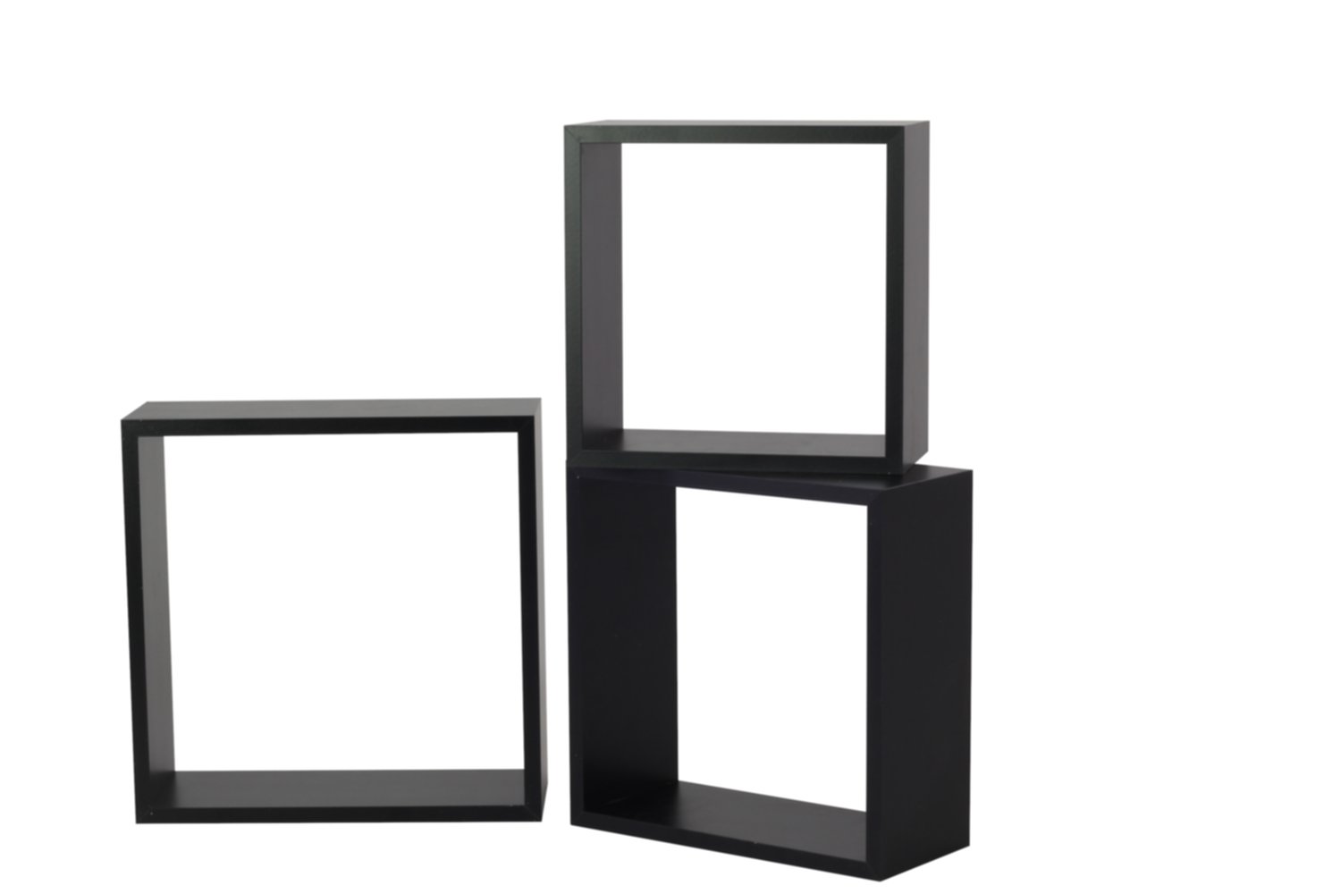 Set de 3 cubes Basic 12 mm 27 x 27 cm noir - DECO SYSTEM