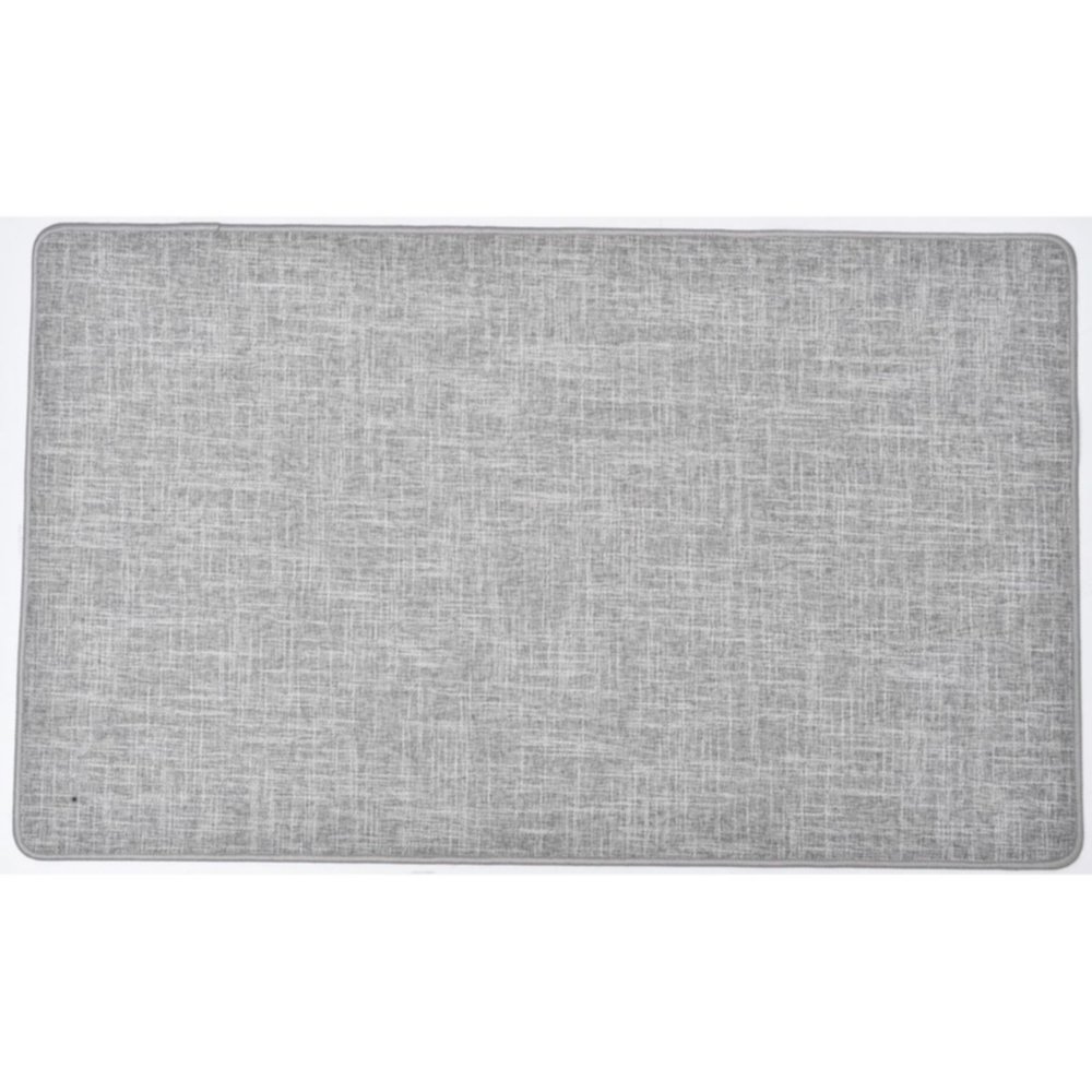 Tapis Oriane 45 x 80 cm polyester tissé gris clair - LUANCE